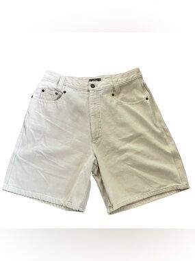 VTG Express EXP Shorts Sz 13/14 Off White Denim Jorts Pockets Worn Made In USA